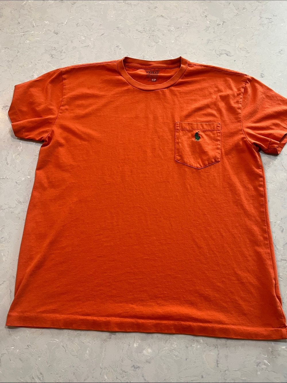 Polo by Ralph Lauren Orange Pocket Tee with Embroidered Pony